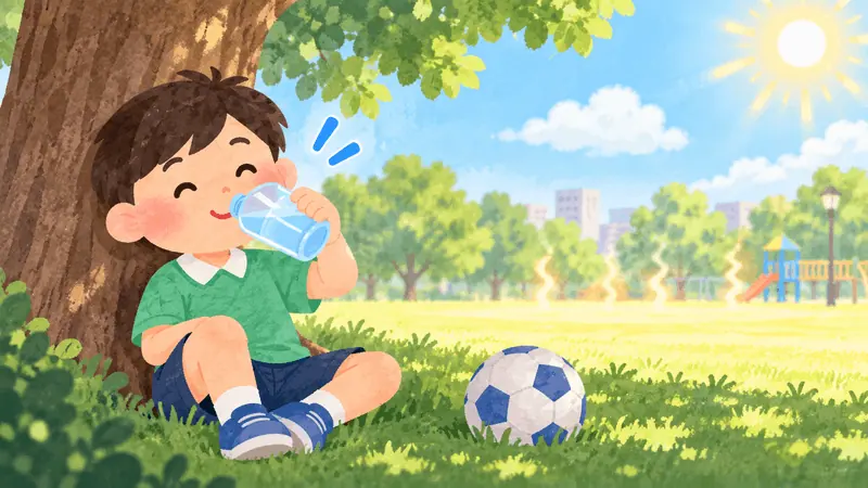 A glass of water on a hot day