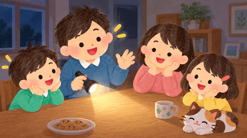 A family spending a calm evening together
