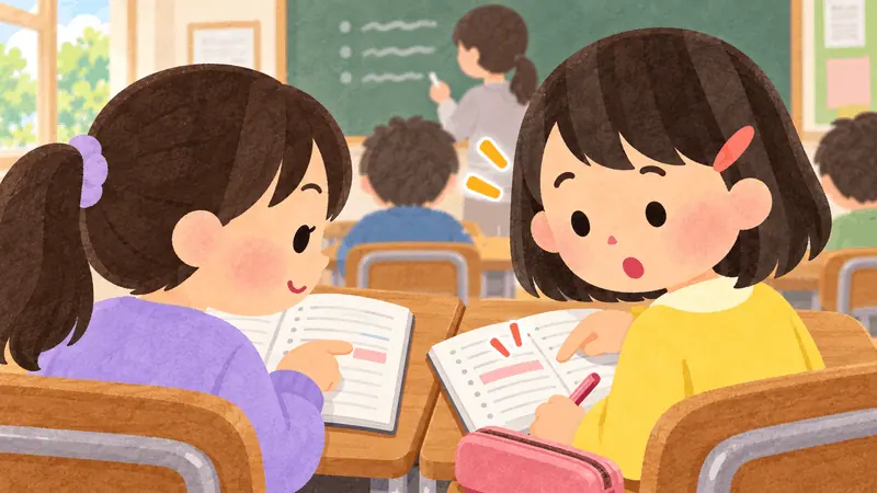 A student working on Japanese study notes