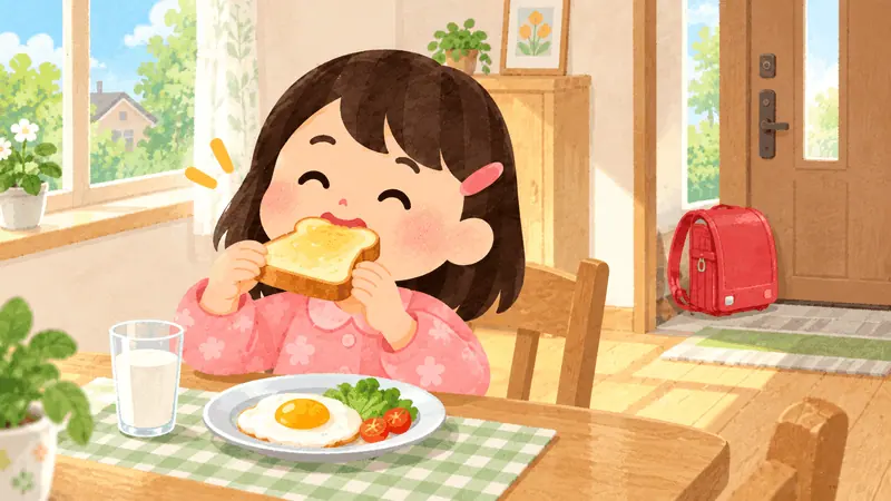 A morning routine before going to school